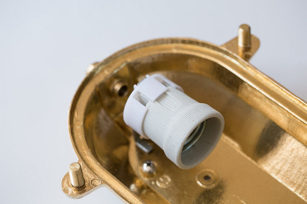 Nautilus Oval brass cage outdoor wall light / ceiling Light