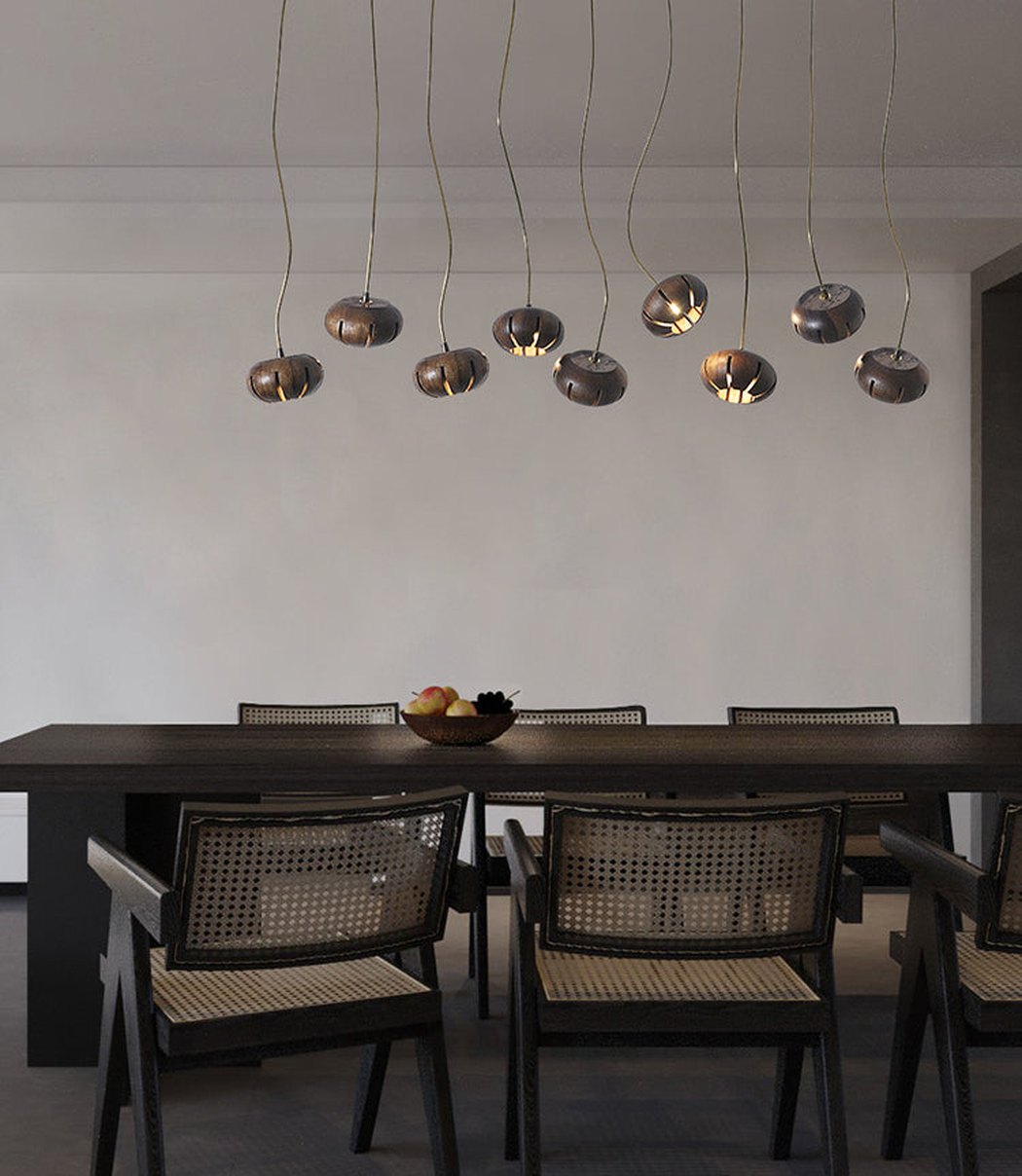 Wooden Petal Kitchen Island Pendant Light
