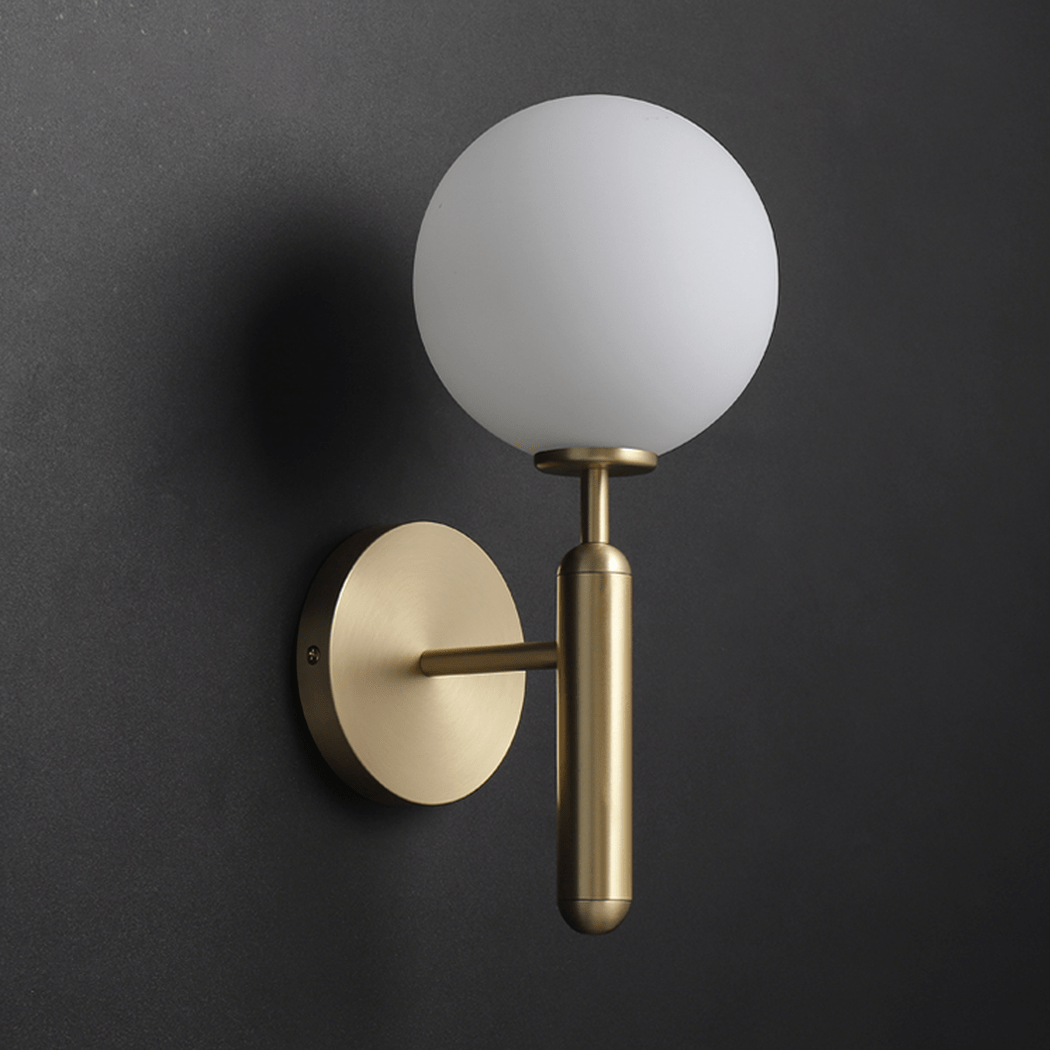 Art Deco Carlisle Glass Ball Brass Wall Light