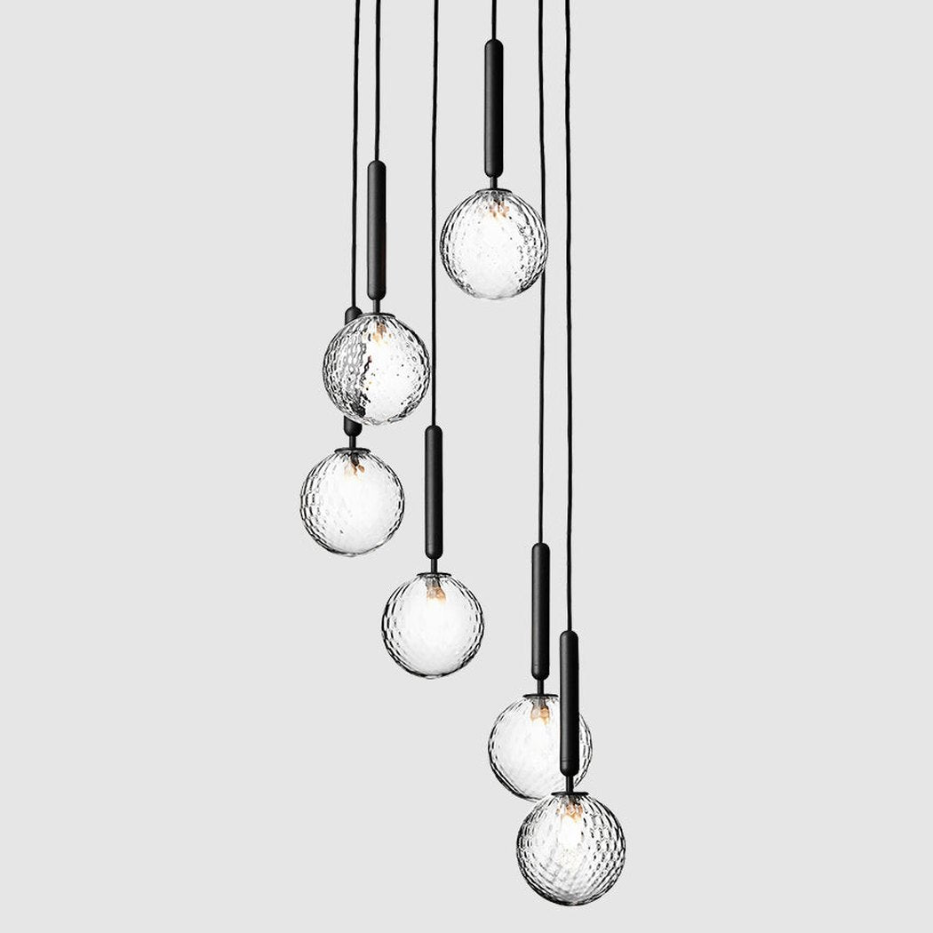 Nostra Minimalist Faceted Crystal Glass cluster Chandelier