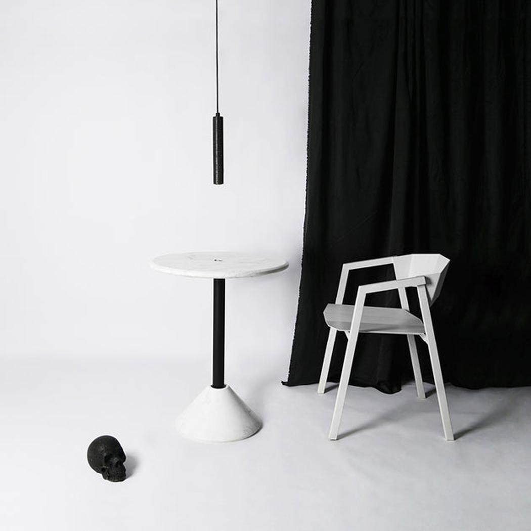 Black Lava A Stone Minimalist Line Pendant Light