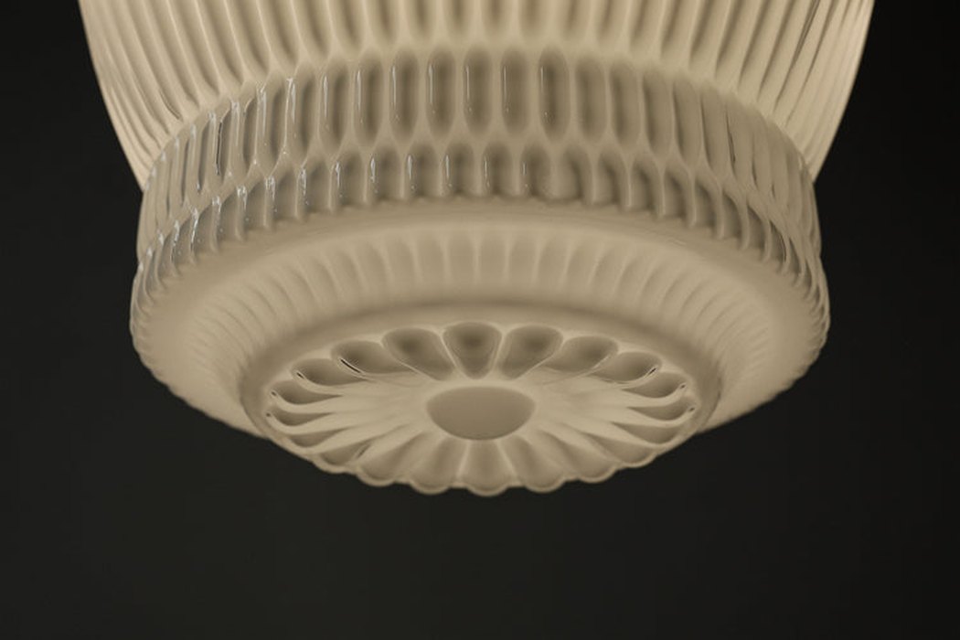 Greta fluted frosted glass mid century modern pendant light