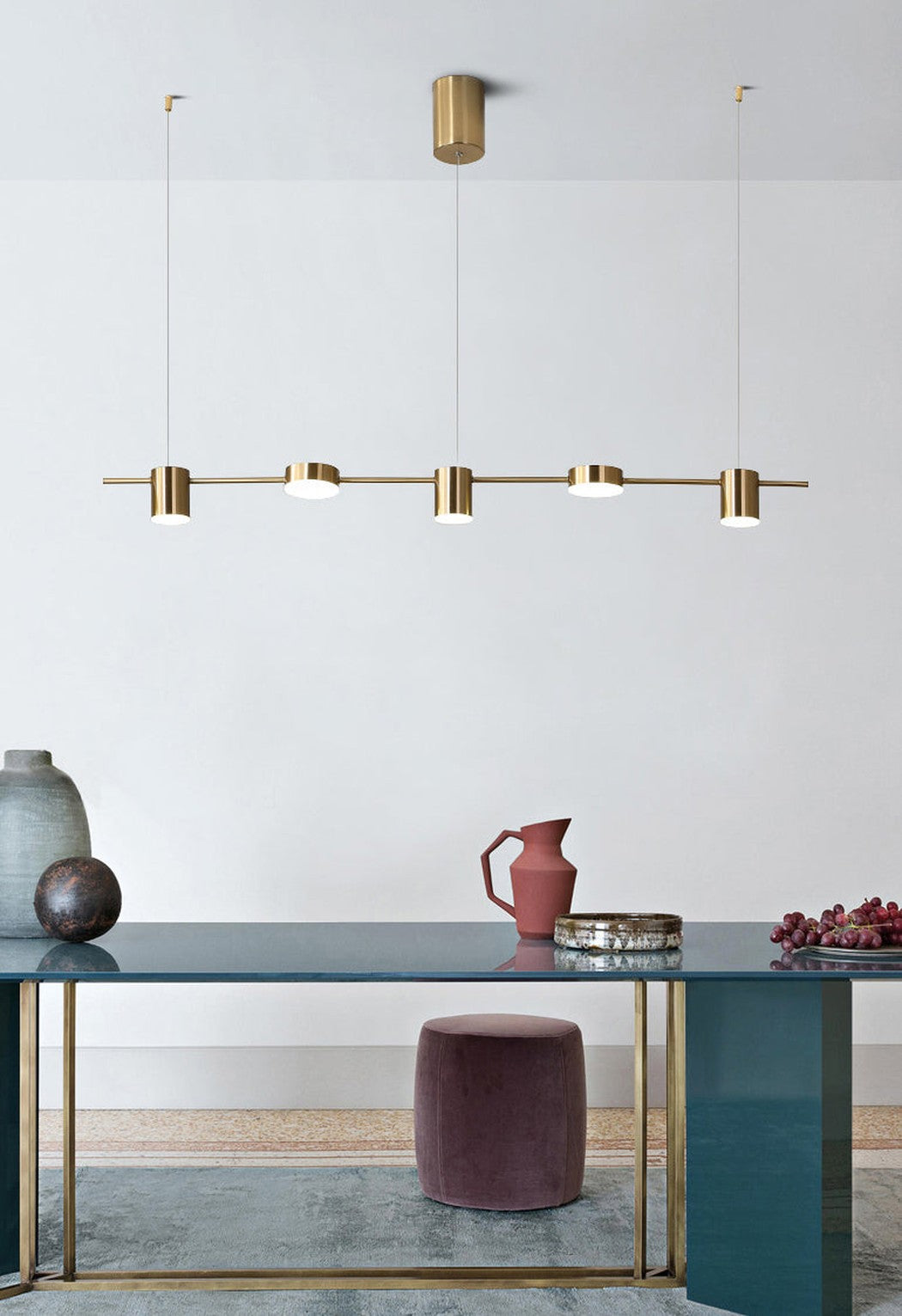 Nori Minimalist Brass Pendant Light Chandelier
