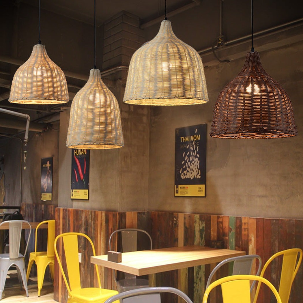 La playa rattan bamboo weave pendant light