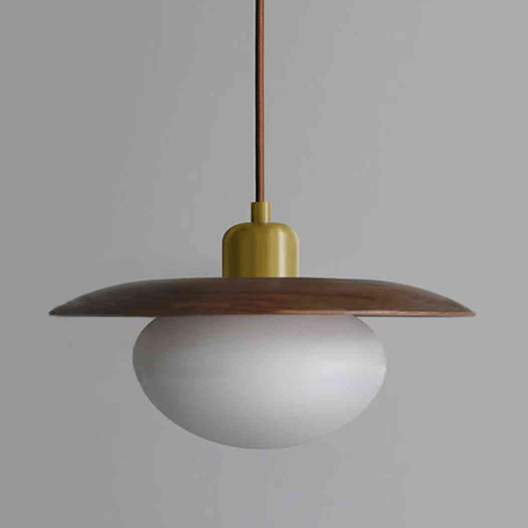 Kato wooden shade japandi pendant light walnut product image