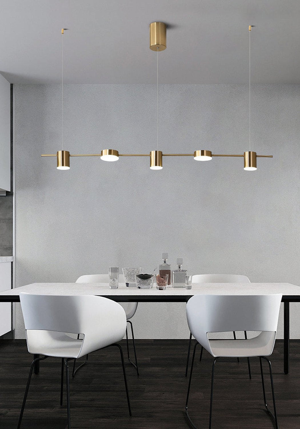 Nori Minimalist Brass Pendant Light Chandelier