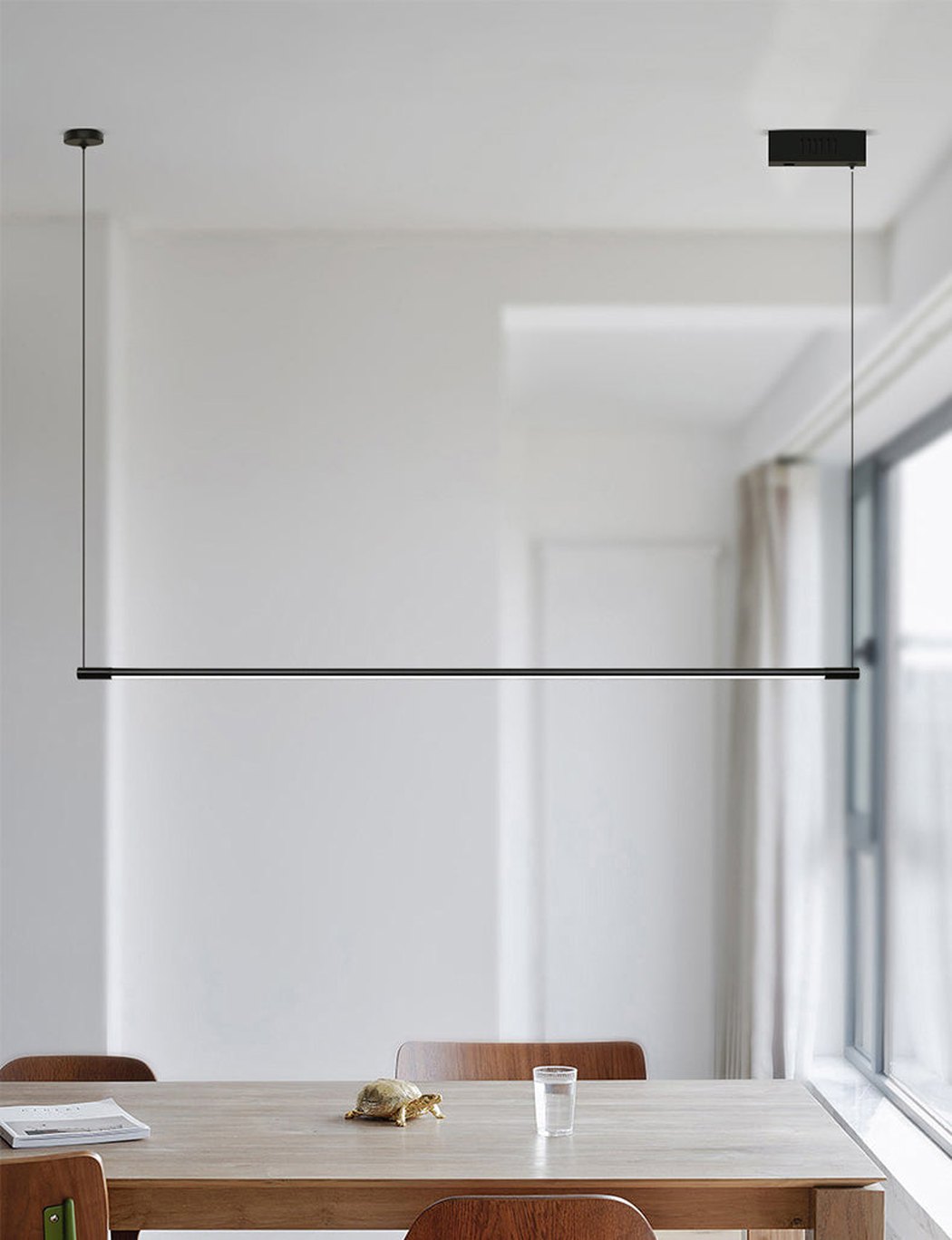 Linea minimalist strip line pendant light