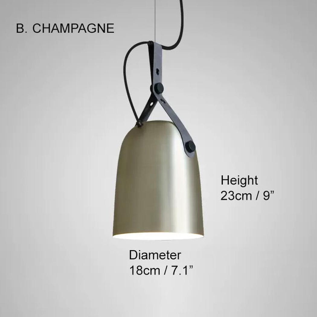 Kemi loft minimalist monochrome pendant light with strap handle