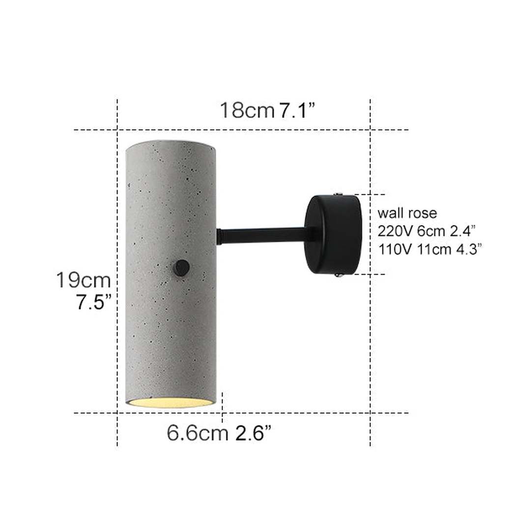 Concrete Pipe Minimalist Line Wall Light