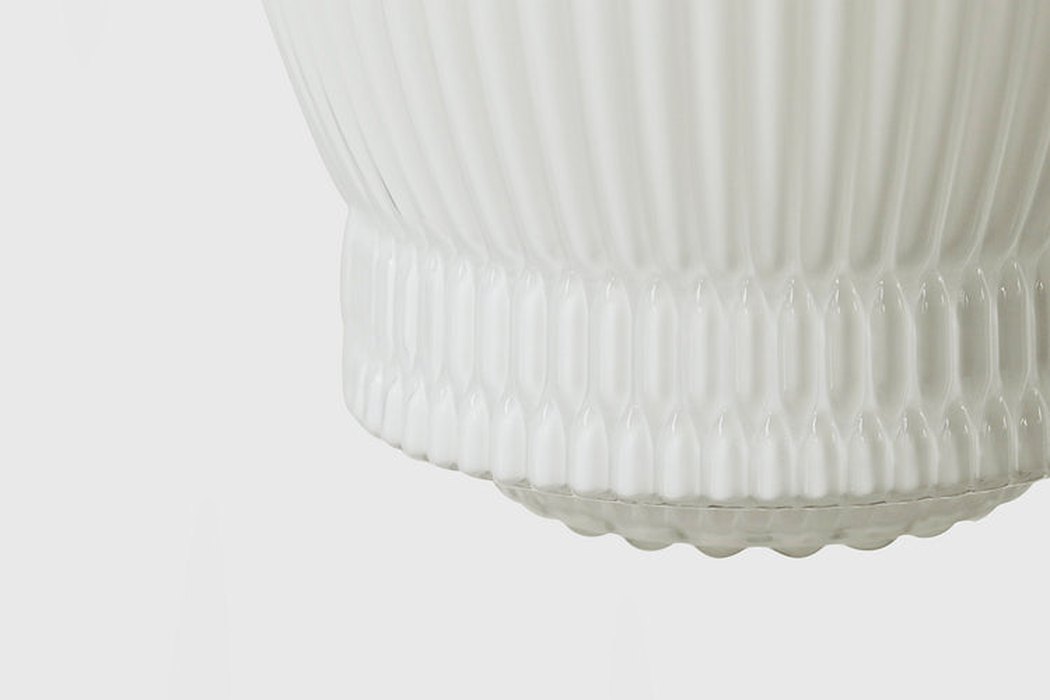 Greta fluted frosted glass mid century modern pendant light