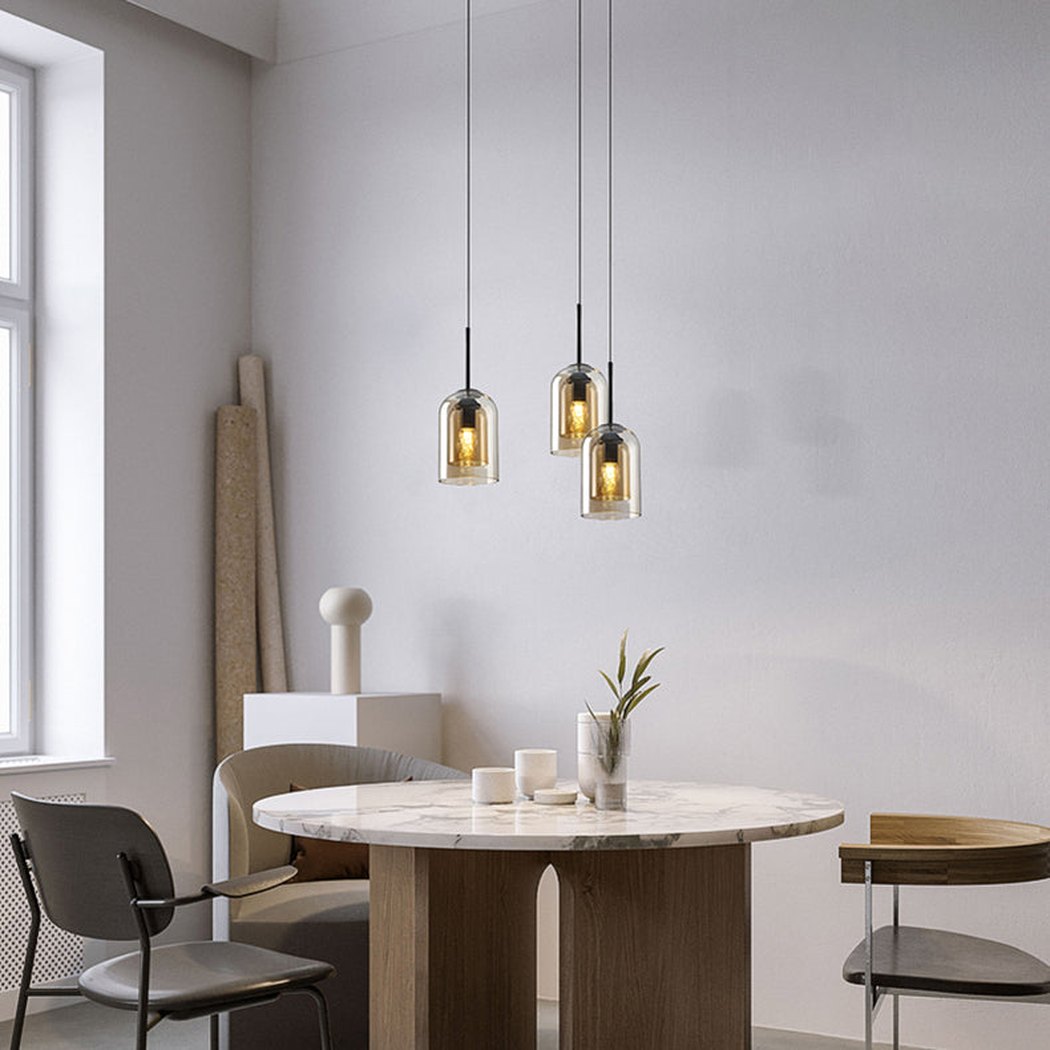 Harper Double Glass Shade Modern Minimalist Pendant Light