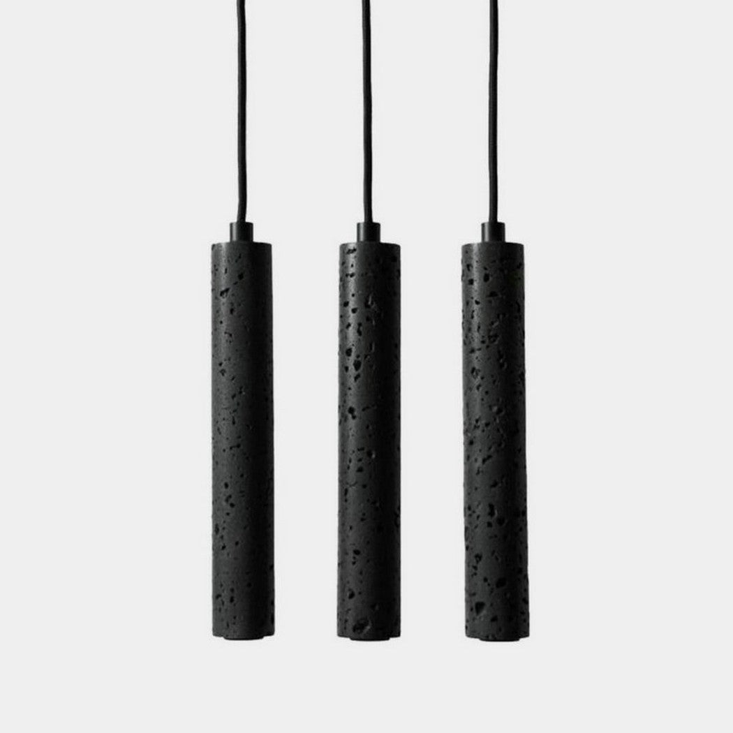 Black Lava A Stone Minimalist Line Pendant Light