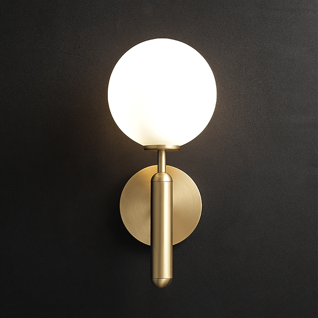 Art Deco Carlisle Glass Ball Brass Wall Light