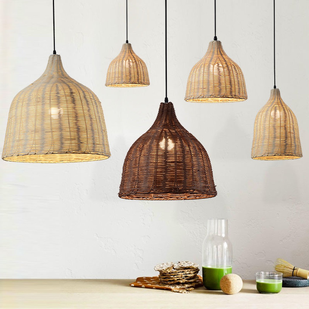La playa rattan bamboo weave pendant light