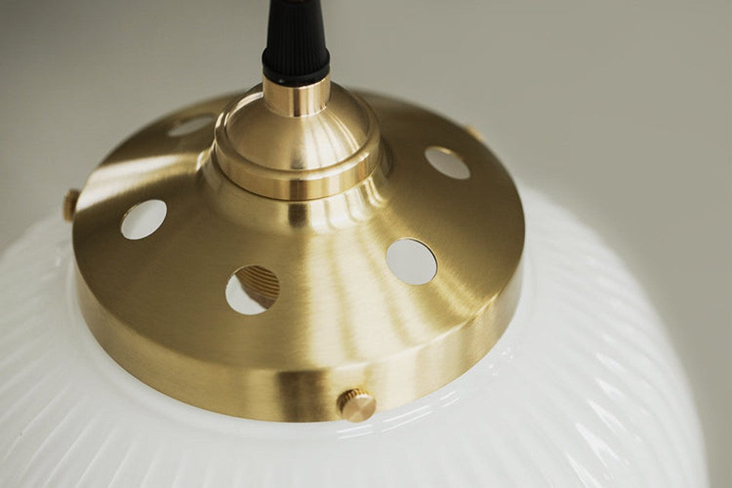 Greta fluted frosted glass mid century modern pendant light