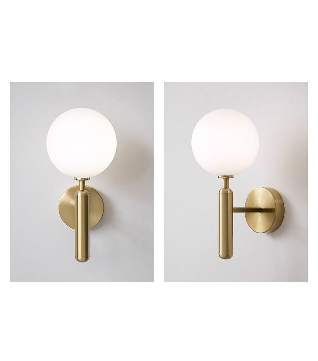 Art Deco Carlisle Glass Ball Brass Wall Light