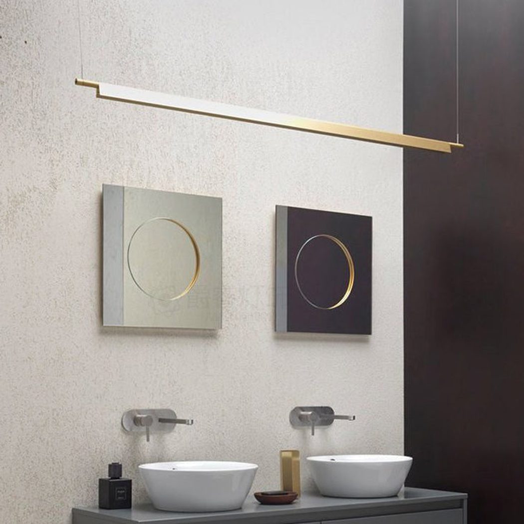 Ando Minimalist Line Brass Kitchen Island Pendant Light
