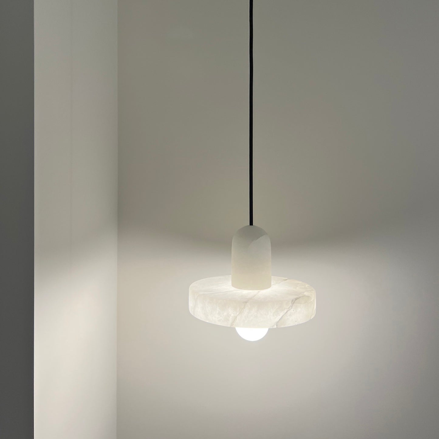 Carrara White Stone Minimalist Line Elegant Pendant Light