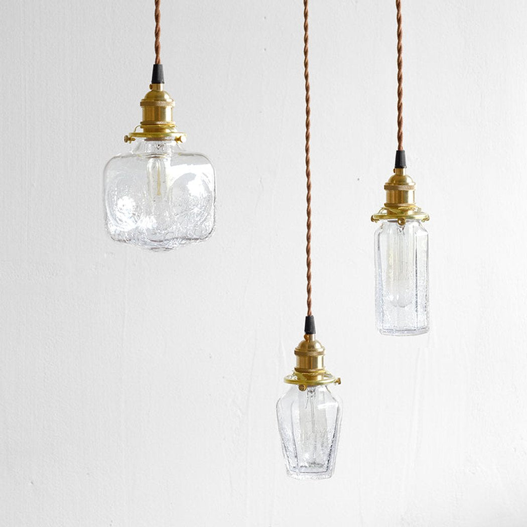 Alfred brass glass shade french country pendant light