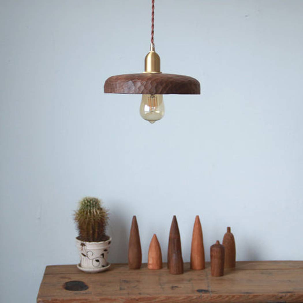 Kuksa wooden chiseled shade pendant Light