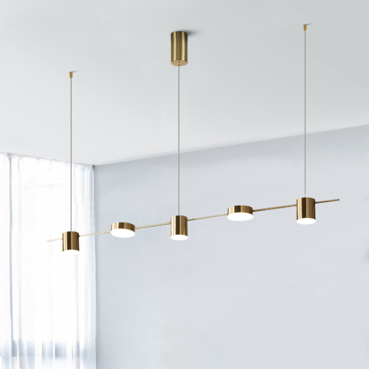 Nori Minimalist Brass Pendant Light Chandelier