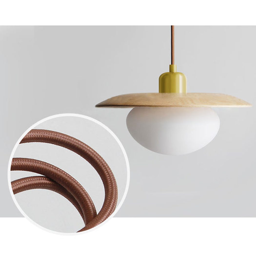 Kato wooden shade japandi pendant light details