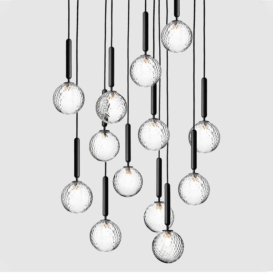Nostra Minimalist Faceted Crystal Glass cluster Chandelier