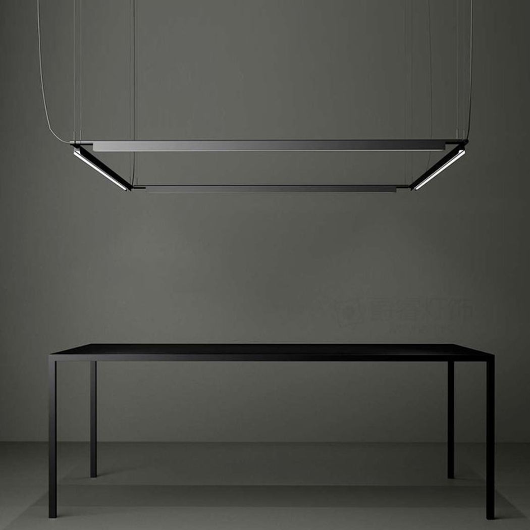 Ando Minimalist Line Black Kitchen Island Pendant Light