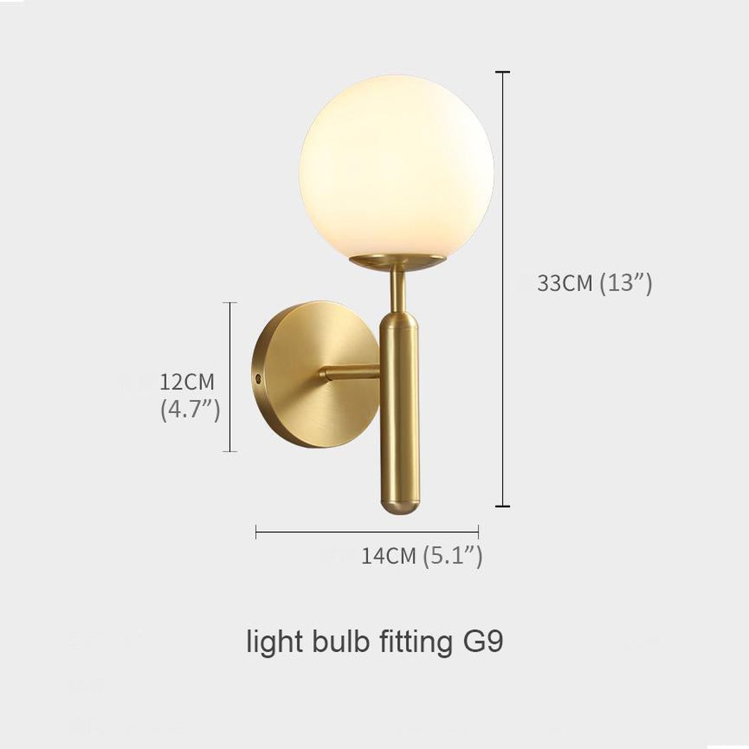 Art Deco Carlisle Glass Ball Brass Wall Light
