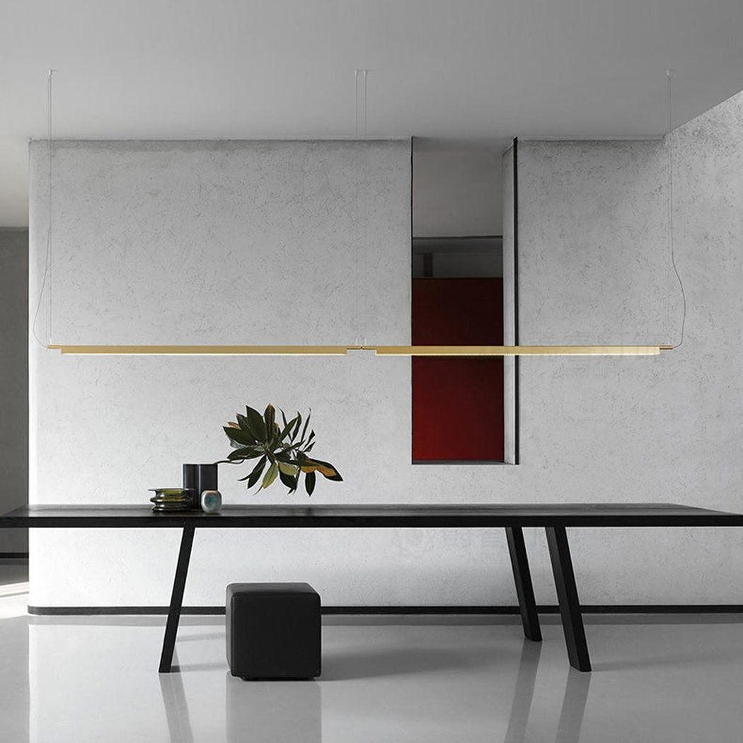 Ando Minimalist Line Brass Kitchen Island Pendant Light