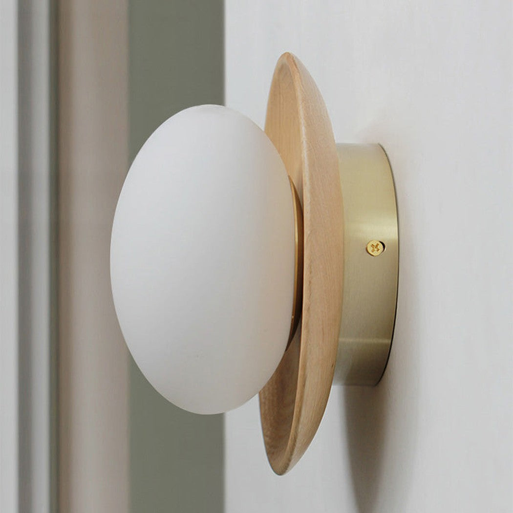 Kato Wooden Plate Japandi Wall Light