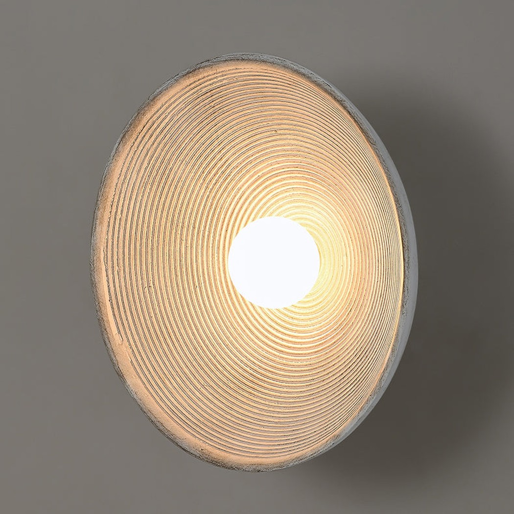 Longleaf Wooden Texture Plate Wall Light In White