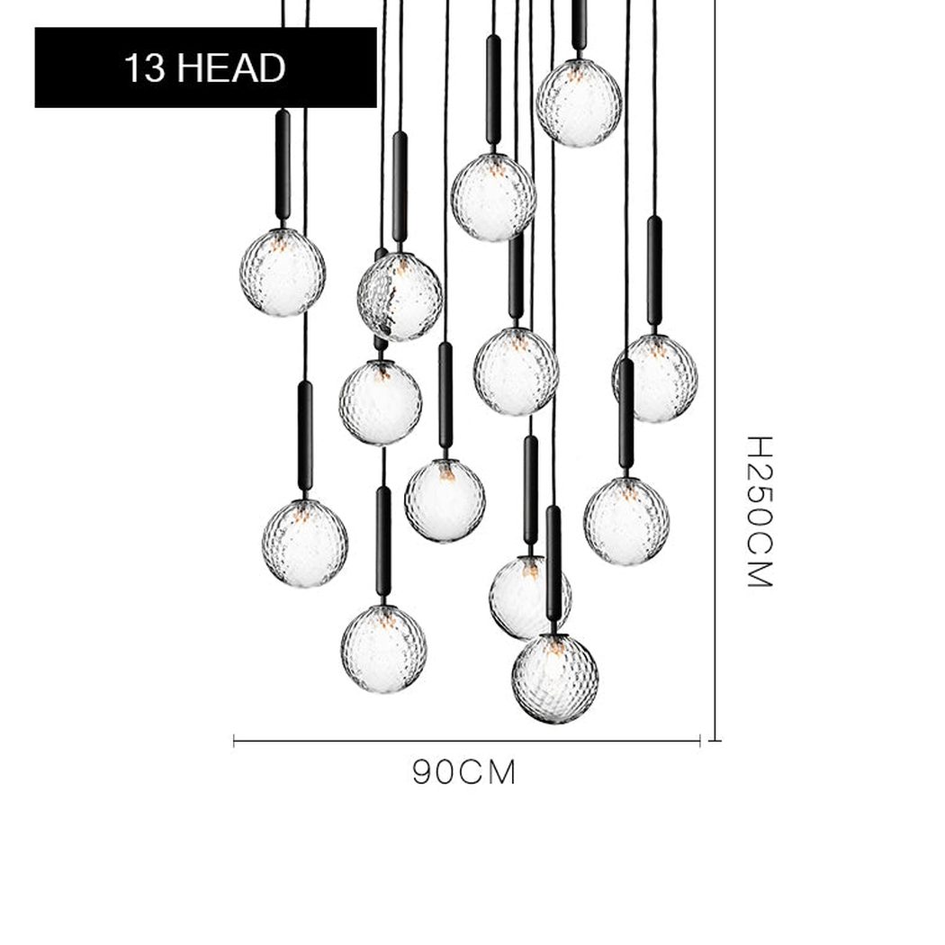 Nostra Minimalist Faceted Crystal Glass cluster Chandelier