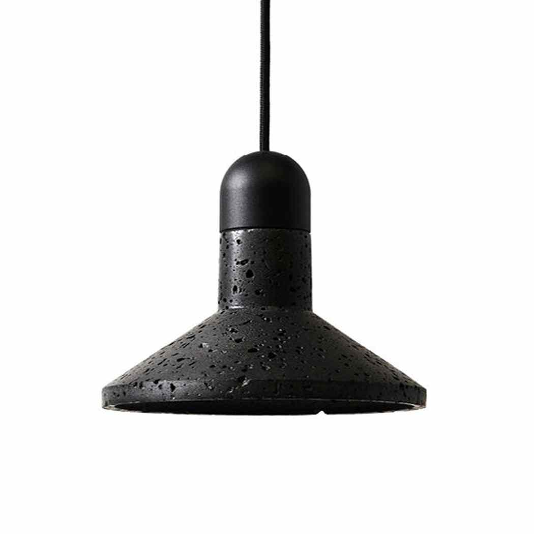 Black Lava D Stone Minimalist Line Pendant Light