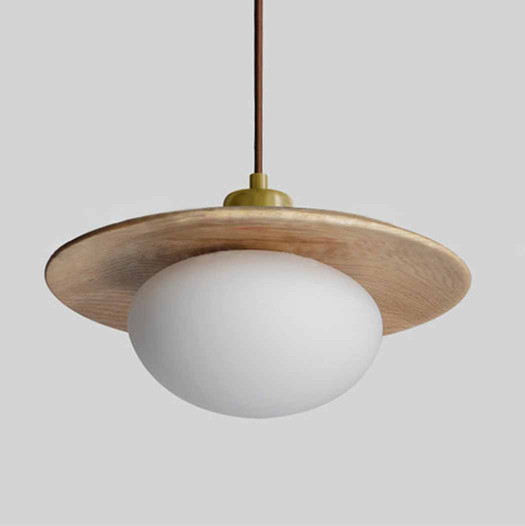 Kato wooden shade japandi pendant light oak product image