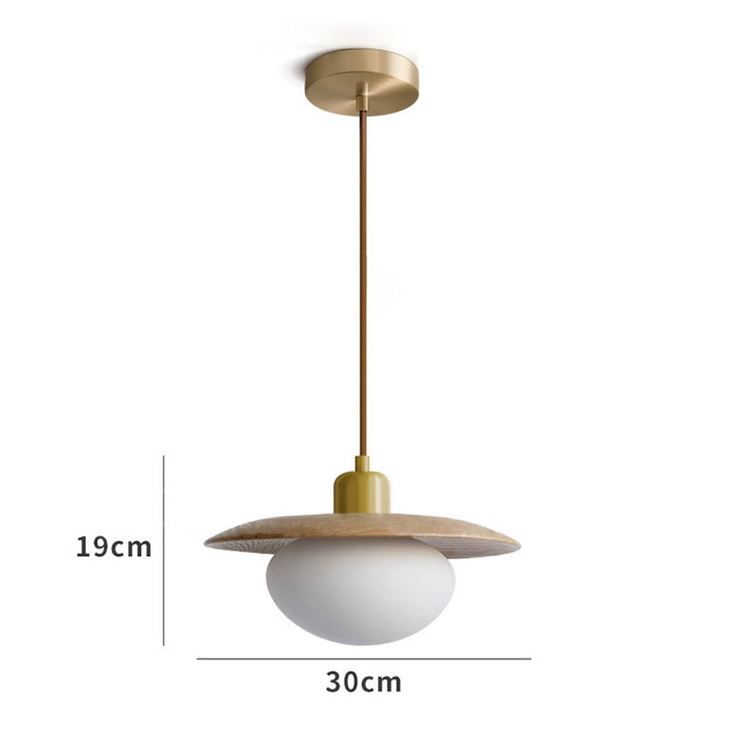 Kato wooden shade japandi pendant light measurements
