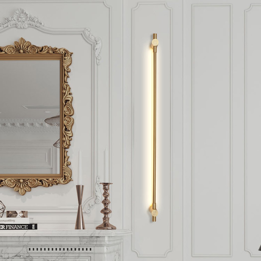 Chester Minimalist Line LED Brass Wall Light