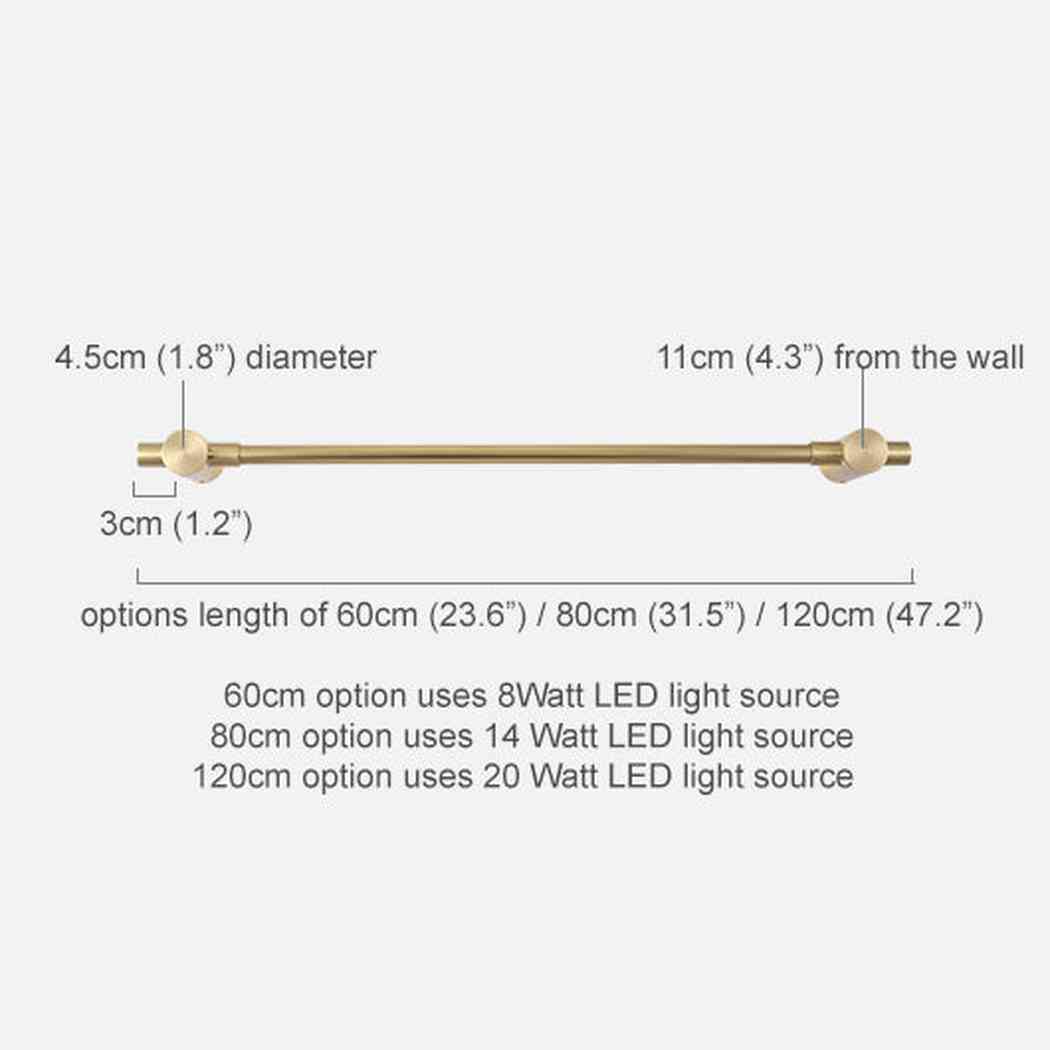 Chester Minimalist Line LED Brass Wall Light