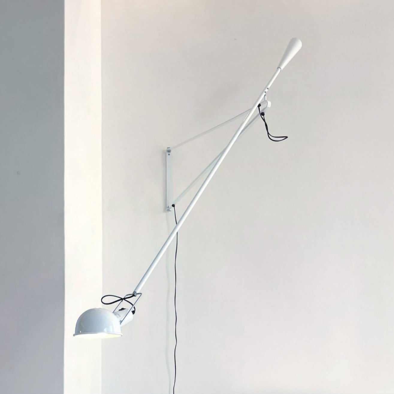 Crescendo Swinging Arm Overhead Wall Light - in White