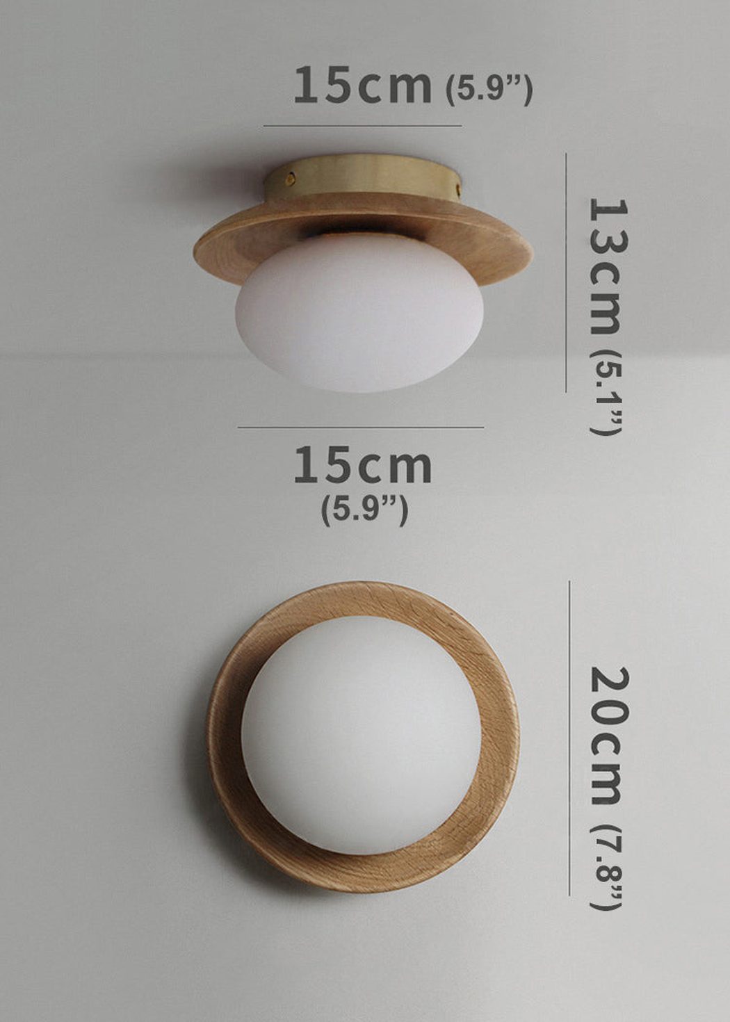 Kato Wooden Plate Japandi Wall Light