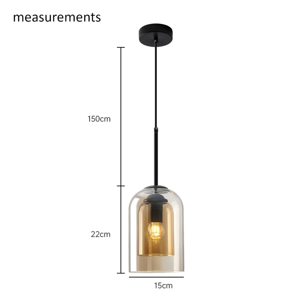 Harper Double Glass Shade Modern Minimalist Pendant Light