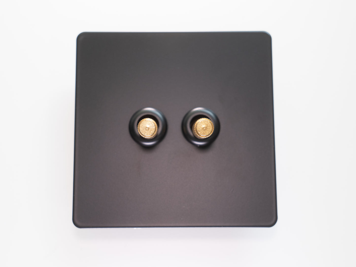 Paddington Knurled Brass And Black Double Light Switch