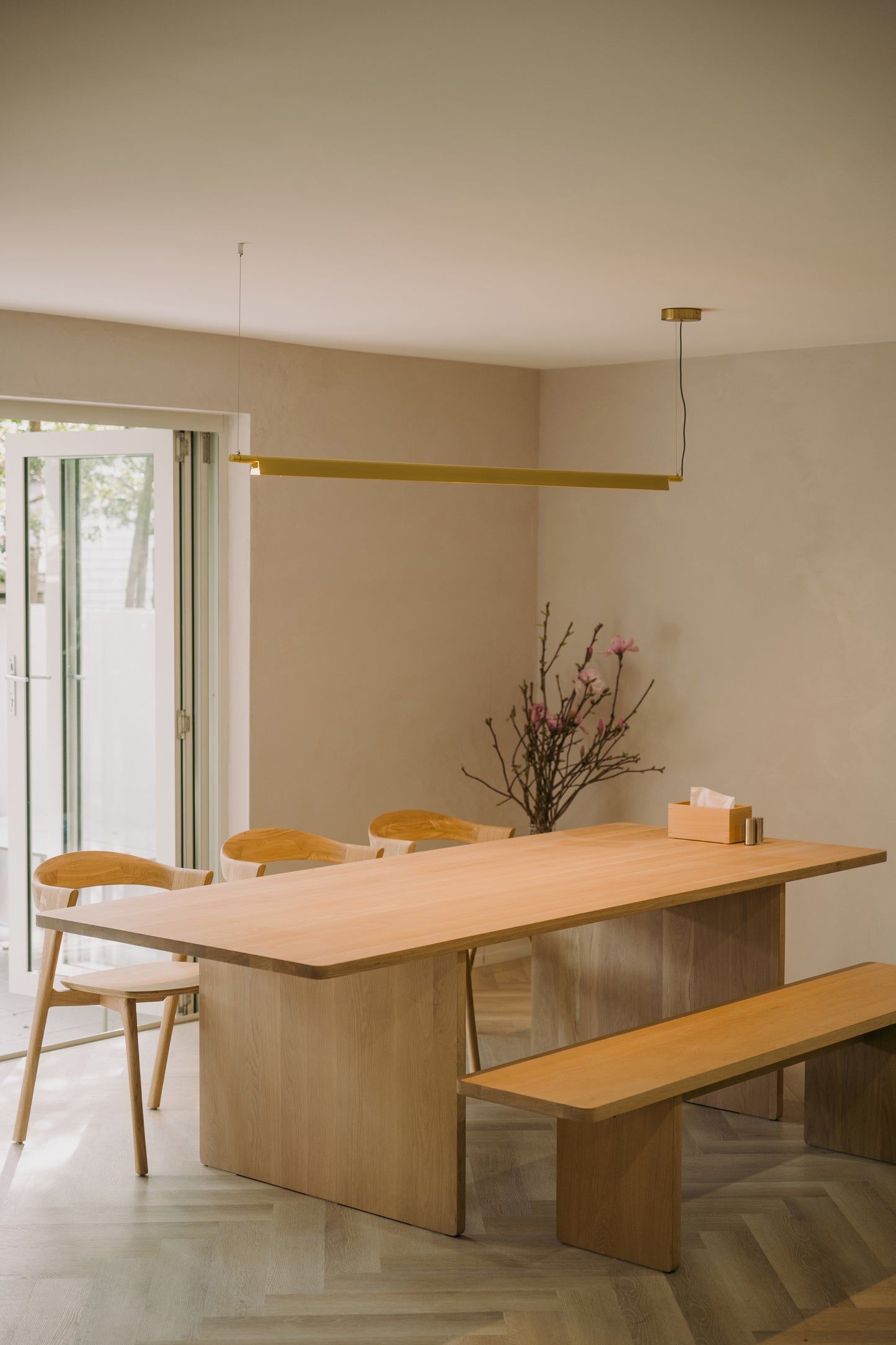 Ando Minimalist Line Brass Kitchen Island Pendant Light