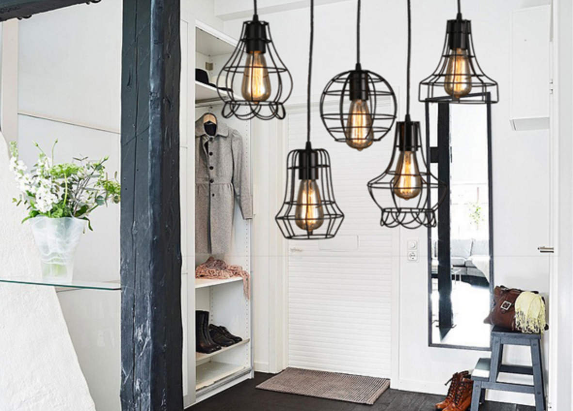 Rustic Wire Cage Industrial Pendant Ceiling Light