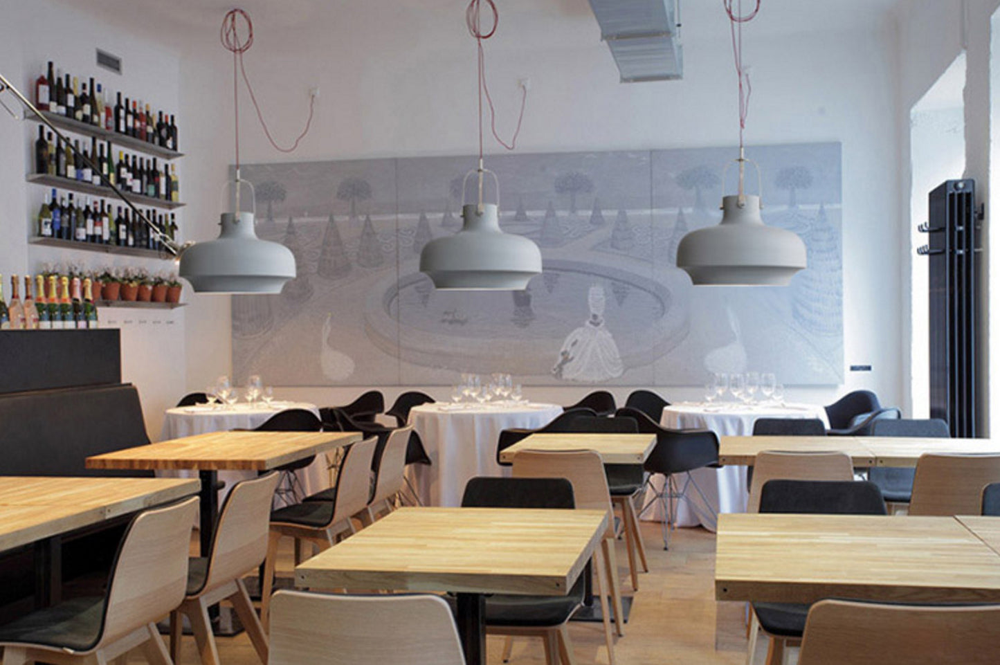 Rainier Contemporary Pendant Light workshop setting