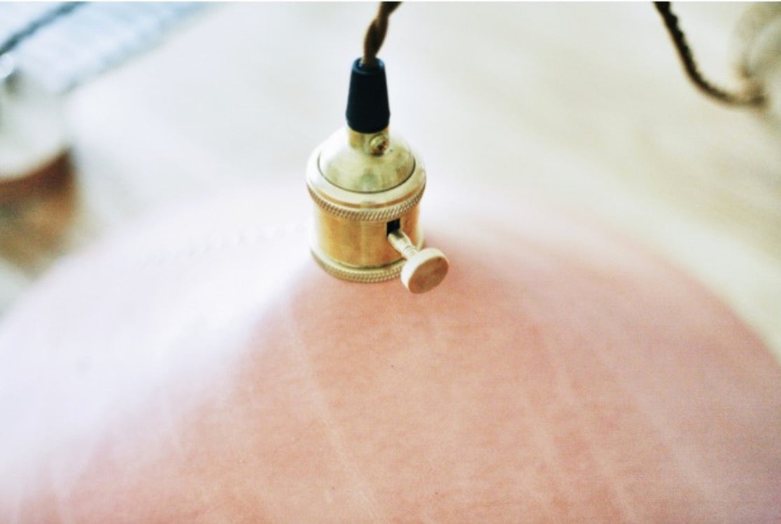 leather cone pendant light details