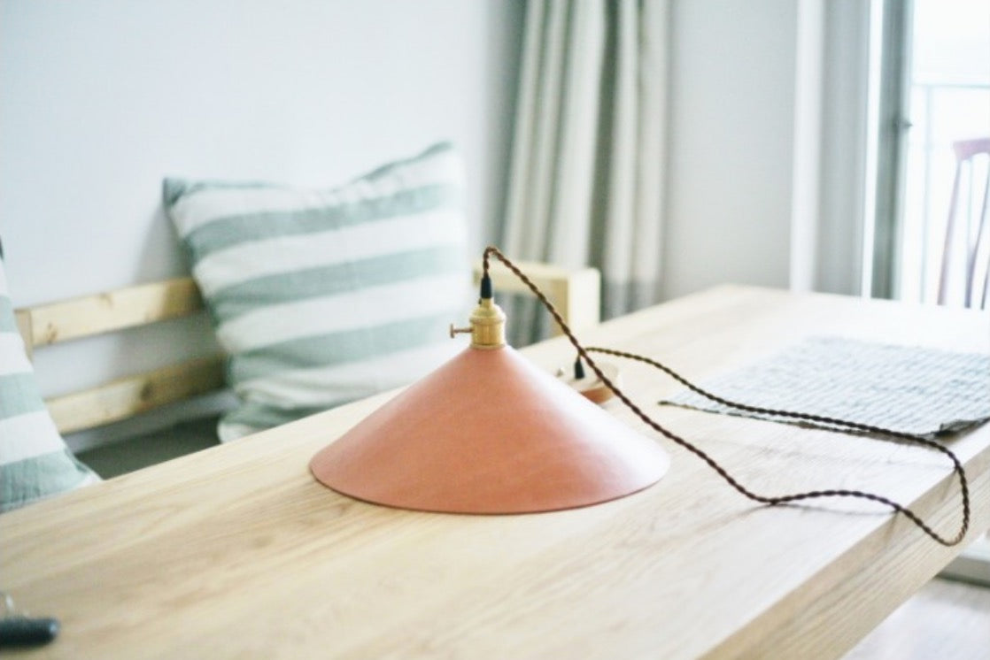 leather cone pendant light set