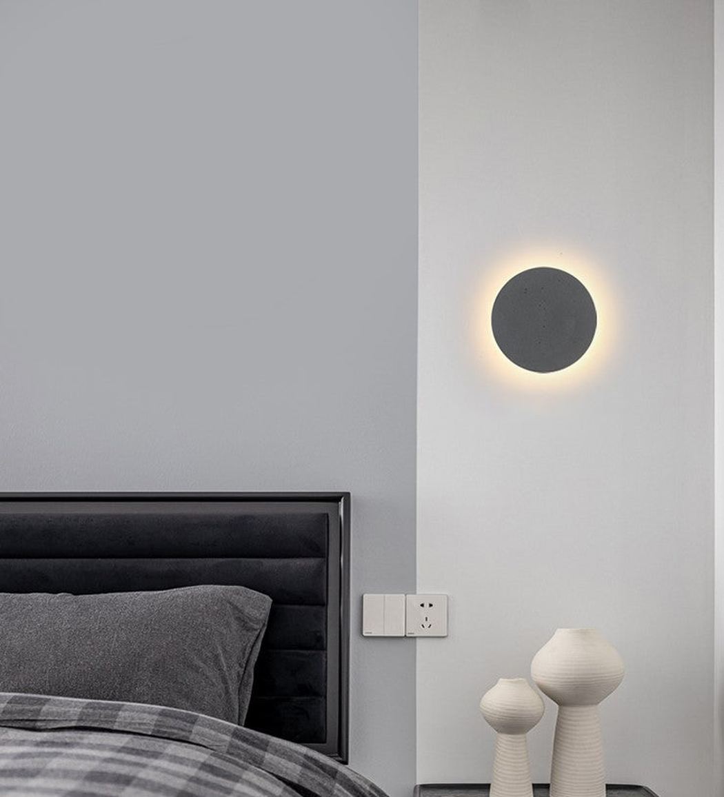 Cirrus Concrete Round Minimalist Wall Light