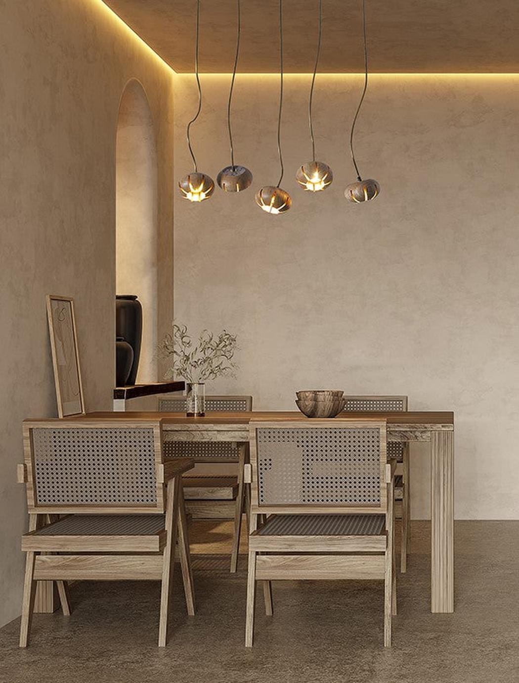 Wooden Petal Kitchen Island Pendant Light