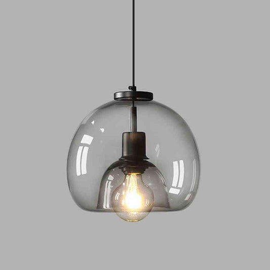 Enzo minimalist curve tinted glass shade pendant light